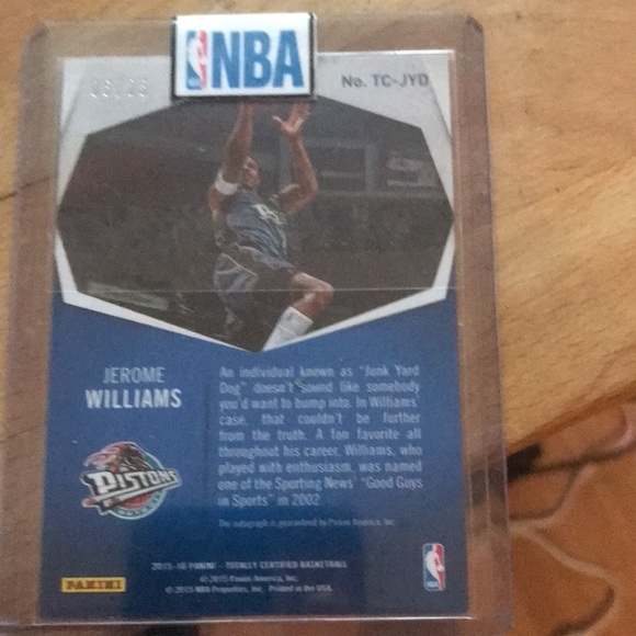 Jerome Williams Junk Yard Dog Toronto Raptors Rare Autographed Card /25 - Picture 3 of 3